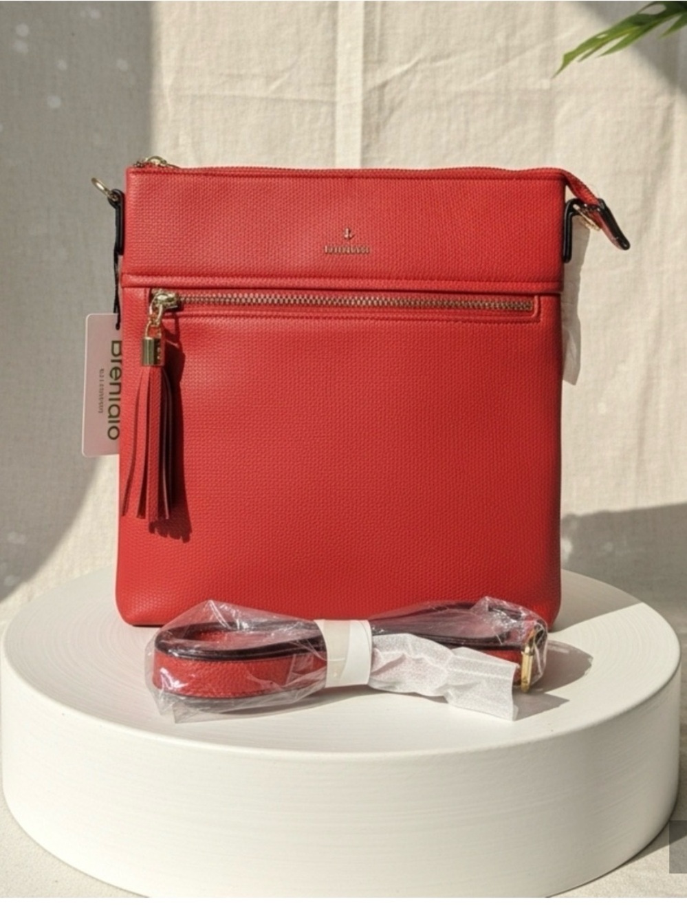 NWT Brentano Red Crossbody Bag with Tassel Adjustable Strap